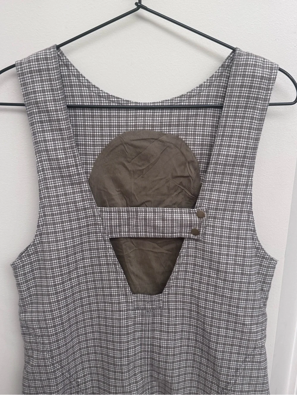 Free People Kai Shift Dress Womens Houndstooth Plaid Preppy Academia